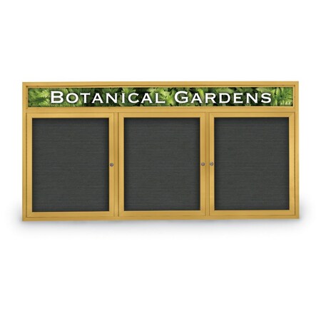 United Visual Products Indoor Enclosed Combo Board, 42"x32", Gold Frame/Black Porc & Amethyst UVCB4232G-BLKPORC-AMETHY